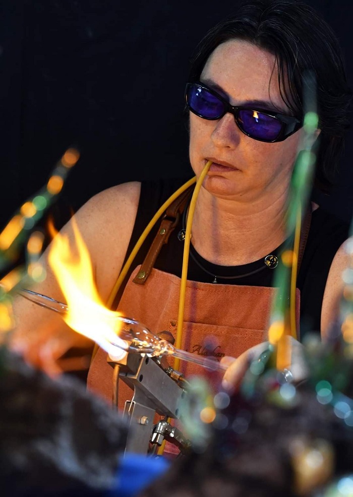 démonstration de soufflage au chalumeau Flame_off 22 à Nancy