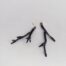 Boucles d'oreilles corail Antipatharia noir attache en argent